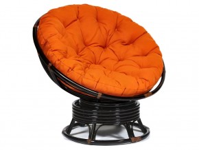 Кресло-качалка Papasan w 23/01 B с подушкой Antique brown, ткань Оранжевый в Дегтярске - degtyarsk.магазин96.com | фото