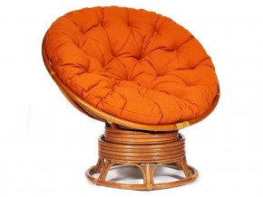 Кресло-качалка Papasan w 23/01 B с подушкой Cognac, ткань Оранжевый в Дегтярске - degtyarsk.магазин96.com | фото